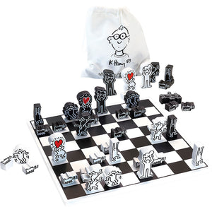 Moderné drevené šachy Keith Haring 6