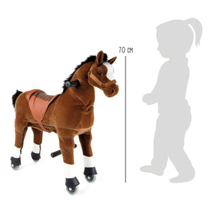 Pohyblivý detský jazdecký kôň žriebä na kolieskach 4