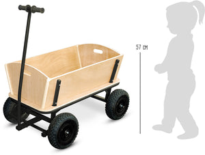 Veľký drevený vozík pre deti čierny