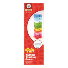 Drevená motorická veža s číslami 3