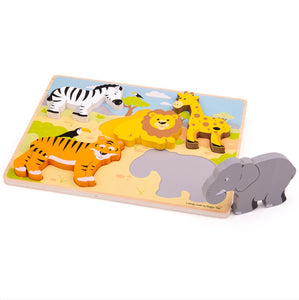 Hrubé vkladacie puzzle safari 2