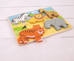 Hrubé vkladacie puzzle safari 4