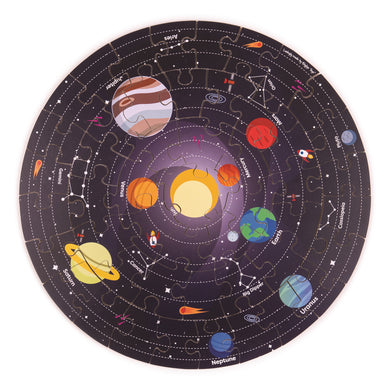 Okrúhle podlahové puzzle Slnečná sústava 50 dielikov