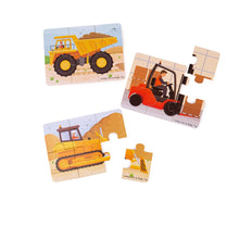 Puzzle 3v1 Stavební stroje