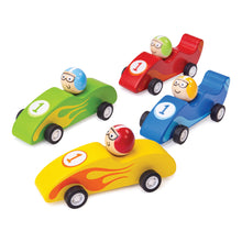Farebné drevené závodné auto 1ks