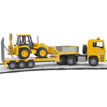 Nákladné auto MAN náves a traktor JCB 3