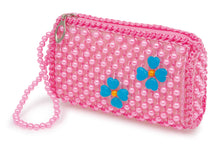 Kabelka z perál modré kvietky