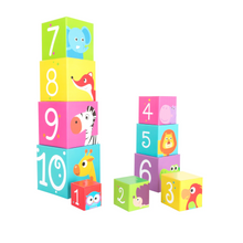 Stohovacie kocky africké zvieratká s číslami