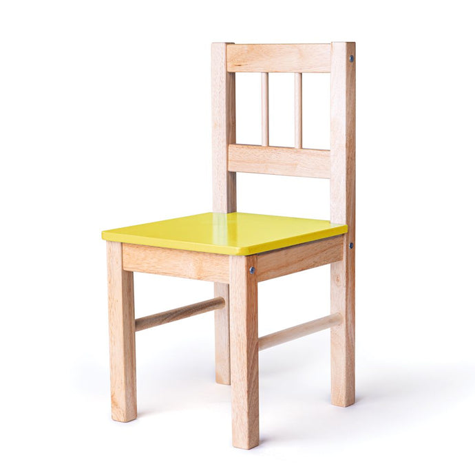 Drevená stolička žltá