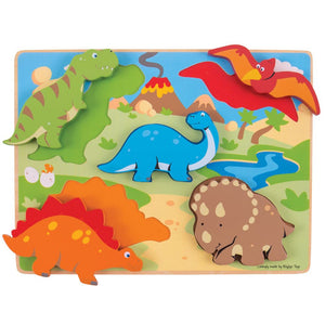 Hrubé vkladacie puzzle dinosauri