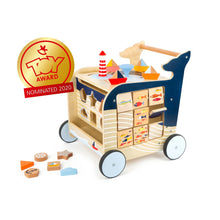 Drevené chodítko veľryba