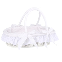 Prútený biely košík pre bábiky