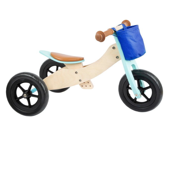 Drevená trojkolka a bicykel Maxi Trike 2 v 1 modrá