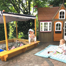 Drevené pieskovisko so strieškou