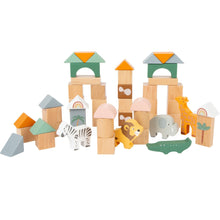 Drevená stavebnica Safari - kocky z dreva pre deti