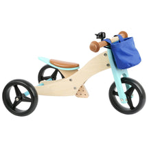 Drevená trojkolka a bicykel Trike 2 v 1 modrá