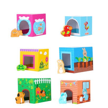 Pyramída z kociek so zvieratkami 