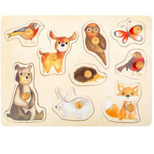 Drevené puzzle lesné zvieratká