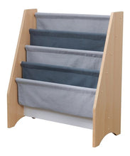 Polička na knihy pre deti natural-sivá